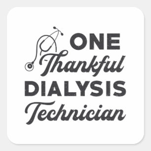 Pegatina Cuadrada Una enfermera técnica de diálisis de agradecimient