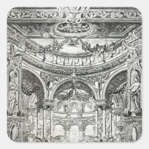 Pegatina Cuadrada Una entrada de admisión para el oratorio de Handel