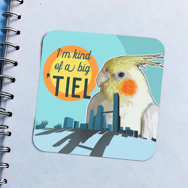 Pegatina Cuadrada Una especie de pájaro Mascota Cockatiel Pun (Funny cockatiel motivational kids' notebook sticker)