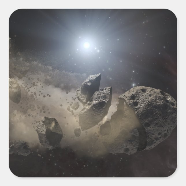 Pegatina Cuadrada Una estrella enana blanca (Anverso)