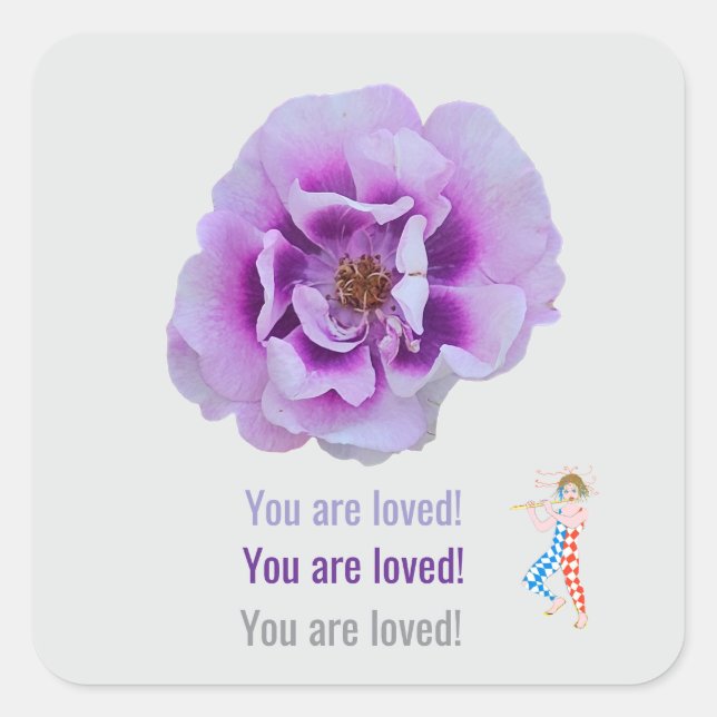 Pegatina Cuadrada Una flor de tulipán (Anverso)