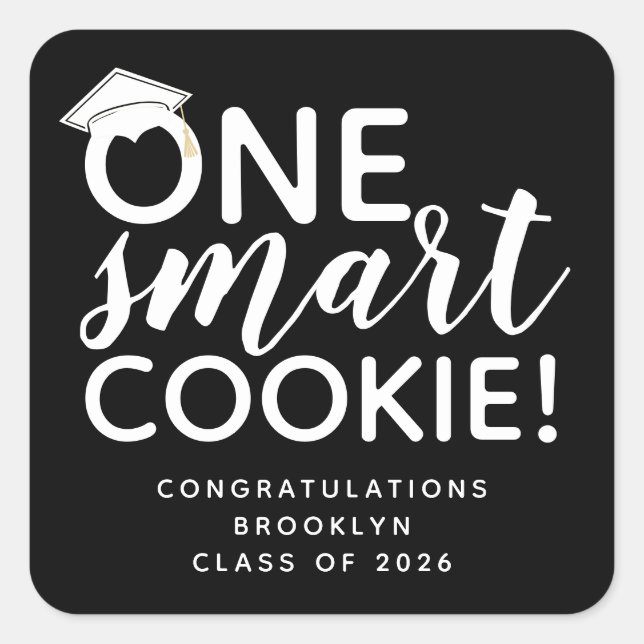 Pegatina Cuadrada Una graduación de cookie inteligente (Anverso)