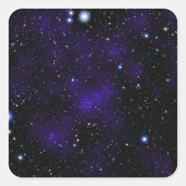 Pegatina Cuadrada Una gran colección de galaxias (Anverso)
