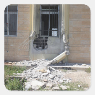 Pegatina Cuadrada Una granada impulsada por un cohete