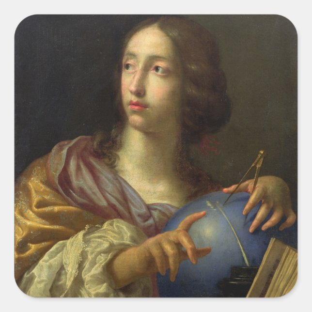 Pegatina Cuadrada Una historia de astronomía (Anverso)