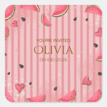 Una Invitación de Cumpleaños Número Uno con Sandía