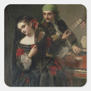 Pegatina Cuadrada Una lección de música, Sevilla