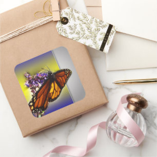 Pegatina Cuadrada Una mariposa dulce