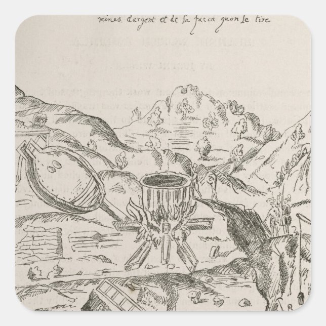 Pegatina Cuadrada Una mina de plata' (Anverso)