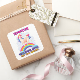 Pegatina Cuadrada Una Mommycorn Como Una Mami Normal, Sólo Más Incre