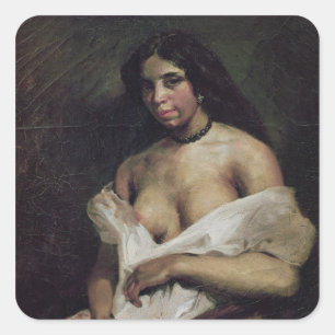 Pegatina Cuadrada Una mujer del mulato, c.1821-24
