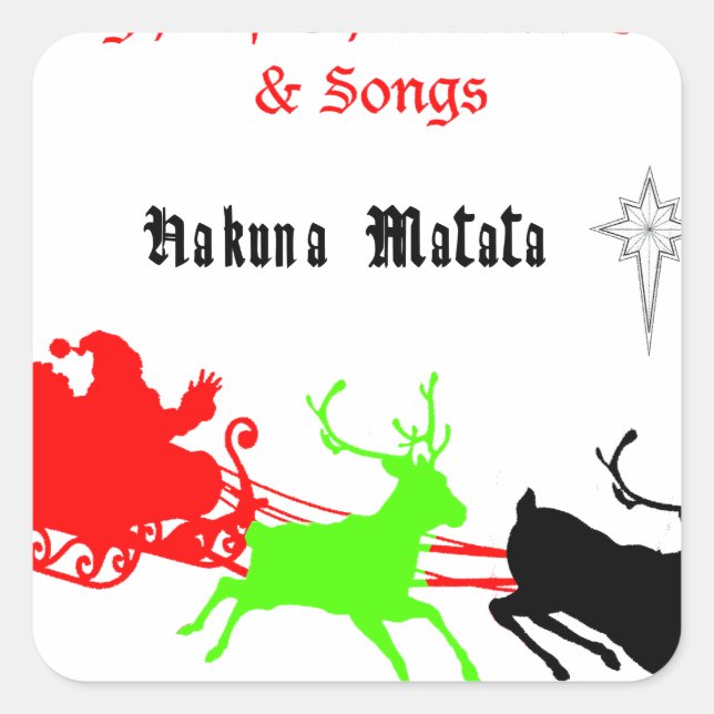 Pegatina Cuadrada Una noche de Navidades villancicos y canciones Hak (Anverso)