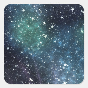 Pegatina Cuadrada Una noche llena de estrellas