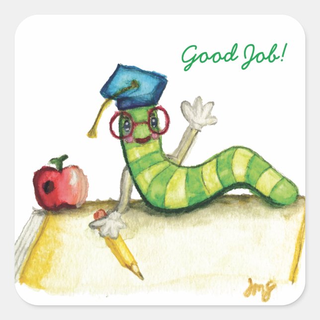 Pegatina Cuadrada Una nota del profesor (Anverso)