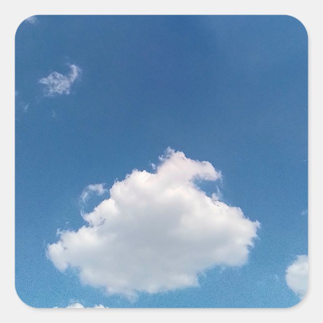 Pegatina Cuadrada Una nube simple (Anverso)