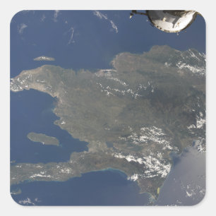 Pegatina Cuadrada Una opinión la isla caribeña de La Española