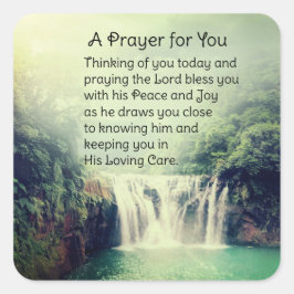 Pegatina Cuadrada Una Oración Por Tu Hermosa Cascada Natural