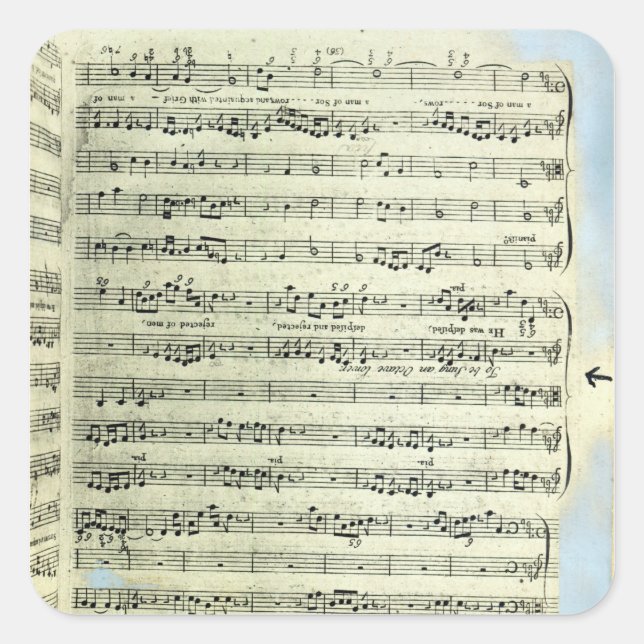 Pegatina Cuadrada Una página de una de las dos únicas copias (Anverso)