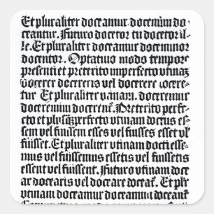 Pegatina Cuadrada Una página del 'Grammaire Latine'