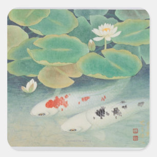 Pegatina Cuadrada Una pareja con Lotus