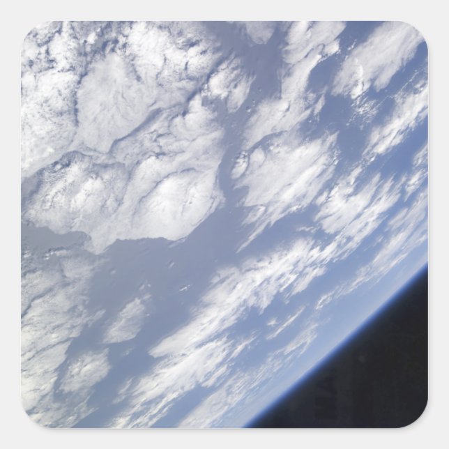 Pegatina Cuadrada Una parte azul y blanca de la Tierra (Anverso)