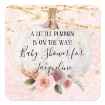 Una pequeña calabaza dorada Purpurina acuarela flo