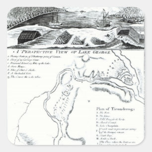 Pegatina Cuadrada Una perspectiva del lago George