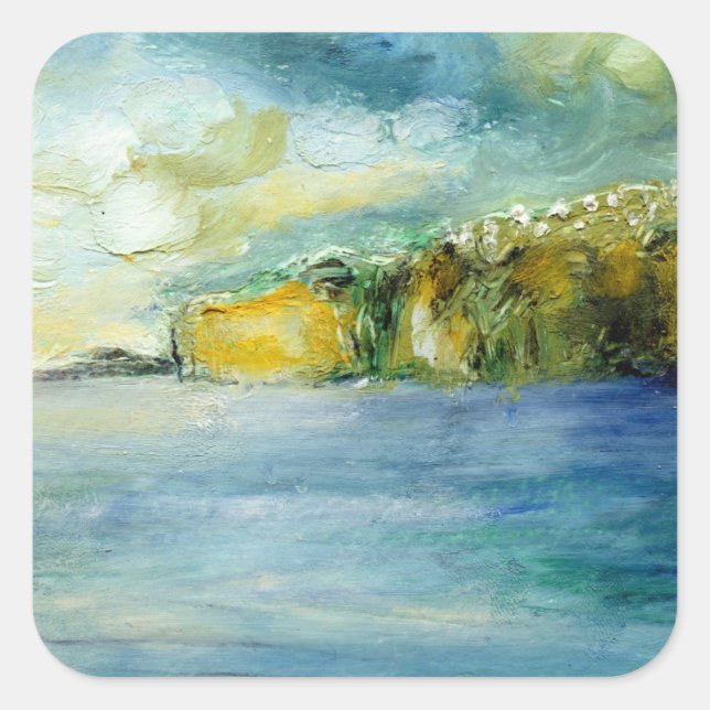 Pegatina Cuadrada Una postal de Madeira 2014 (Anverso)