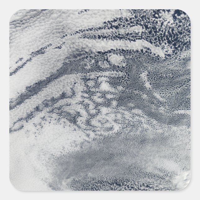 Pegatina Cuadrada Una red de nubes sobre el Océano Pacífico (Anverso)