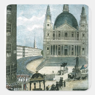 Pegatina Cuadrada Una representación exacta del coche fúnebre