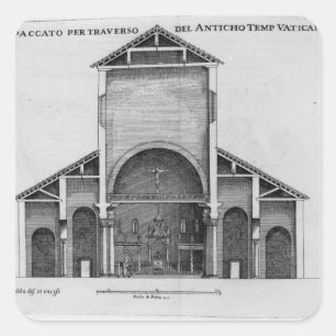 Pegatina Cuadrada Una sección representativa de la iglesia vieja de