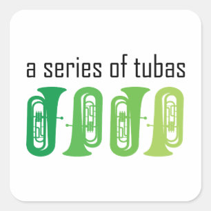 Pegatina Cuadrada Una serie de tubas