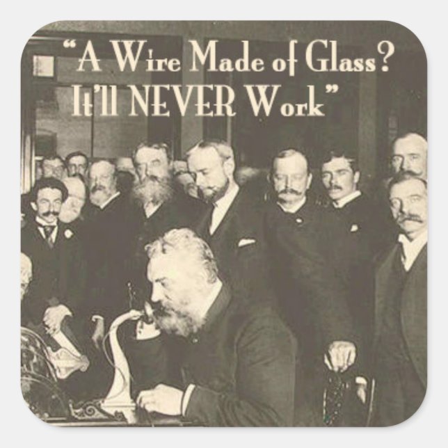 Pegatina Cuadrada Una telaraña hecha de tecnología humorística de vi (Anverso)