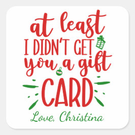 Pegatina Cuadrada Una tipografía graciosa linda etiquetas de regalo