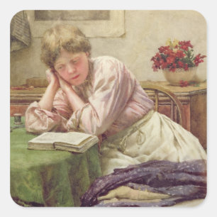 Pegatina Cuadrada Una tranquilidad leída