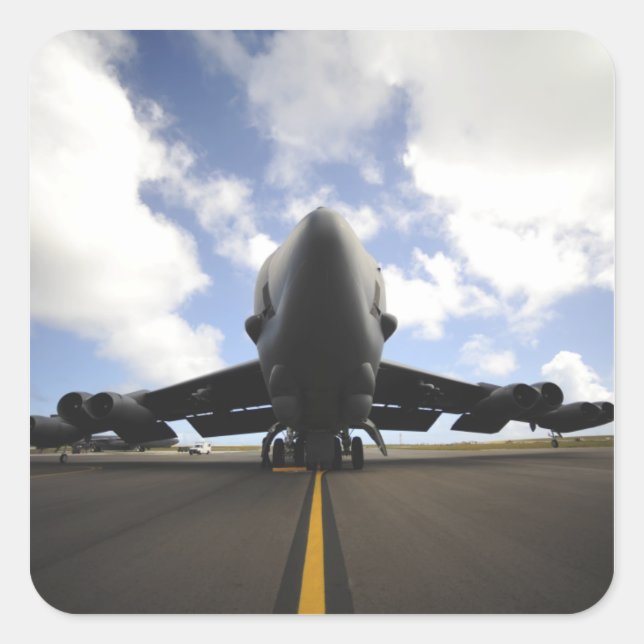 Pegatina Cuadrada Una tripulación de mantenimiento de la Fuerza Aére (Anverso)