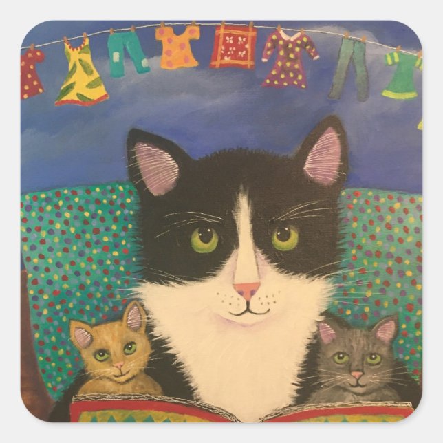 Pegatina Cuadrada Una vez (Anverso)