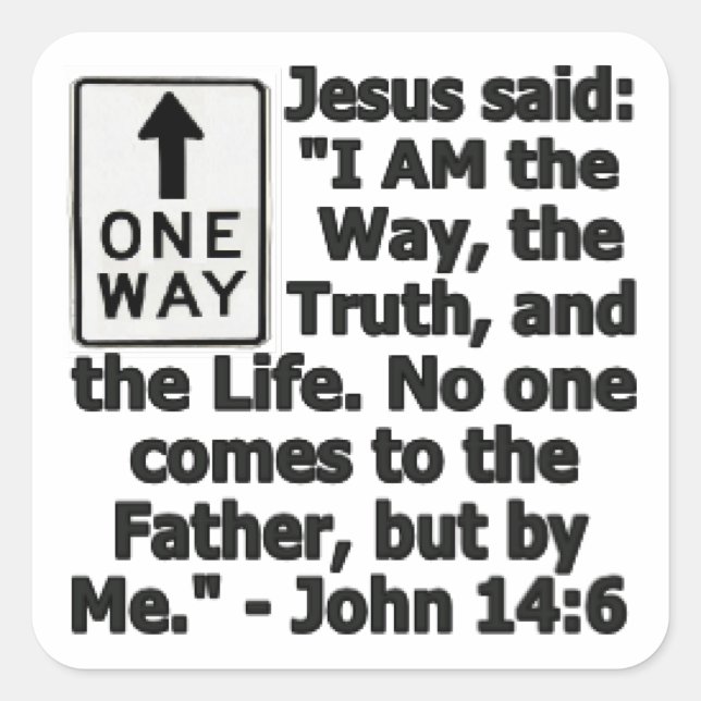 Pegatina Cuadrada Una Vía (Anverso)