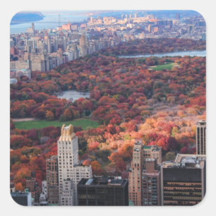 Pegatina Cuadrada Una visión desde arriba: Otoño en el Central Park