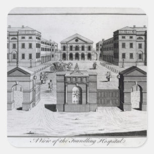 Pegatina Cuadrada Una vista del hospital de expósito, 1756