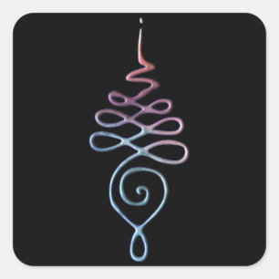 Pegatina Cuadrada Unalome 1