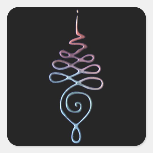 Pegatina Cuadrada Unalome 1 (Anverso)