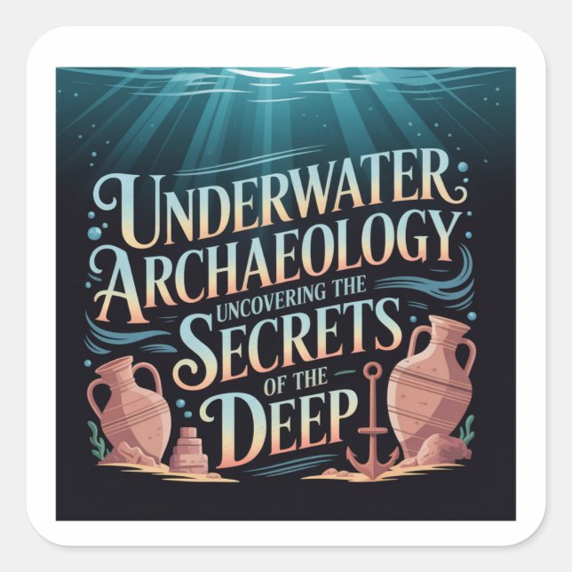 Pegatina Cuadrada underwater archaeology (Anverso)