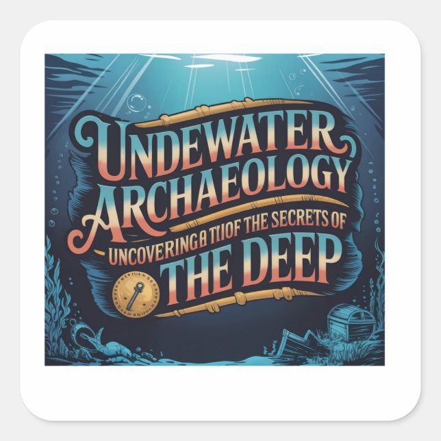 Pegatina Cuadrada Underwater Archaeology (Anverso)
