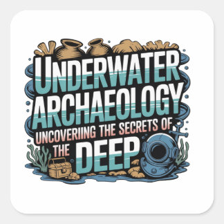 Pegatina Cuadrada underwater archaeology