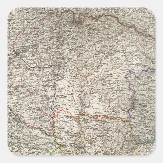 Pegatina Cuadrada Ungarn, Galizien (Anverso)