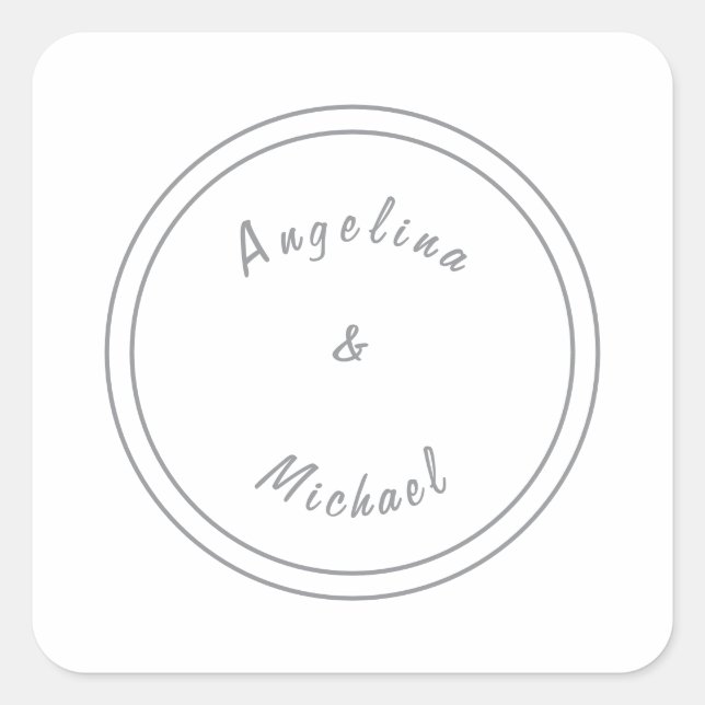 Pegatina Cuadrada Único Minimalista Moderno Plano (Anverso)