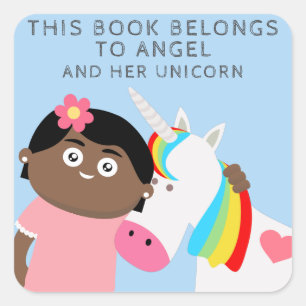 Pegatina Cuadrada Unicorn chicas