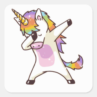 Pegatina Cuadrada Unicorn Dabbing , regalos para chicas