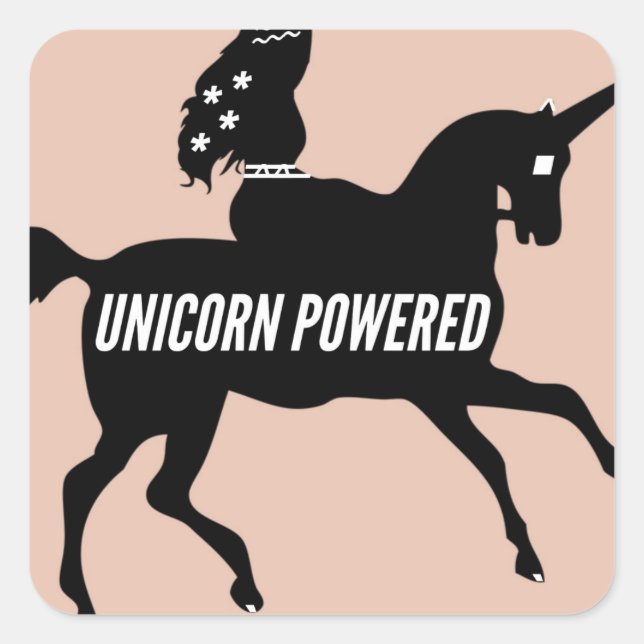 PEGATINA CUADRADA ¡UNICORN POWERED! (Anverso)